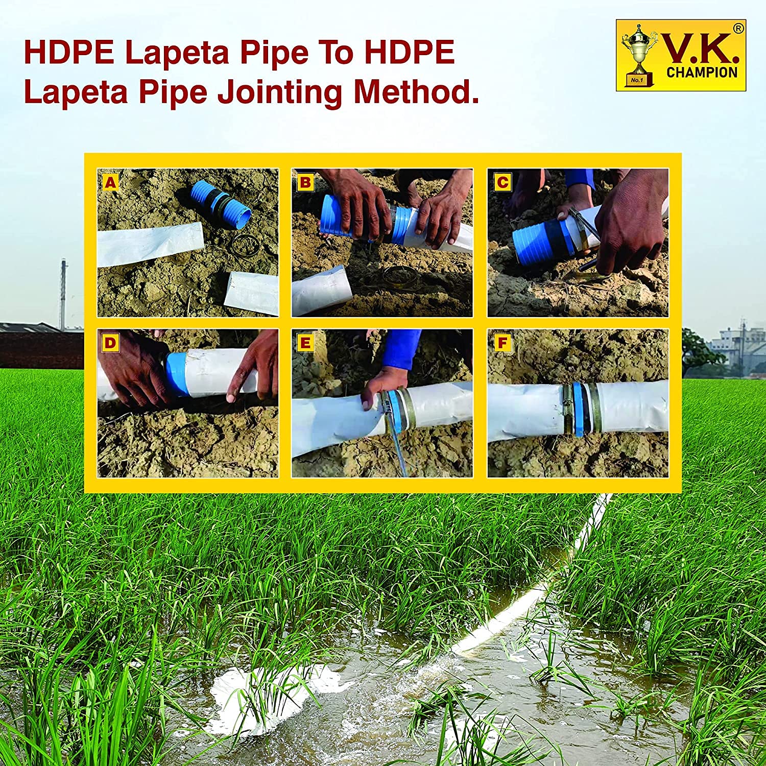 V.K. Champion HDPE Lapeta Pipe (A+B+C+D = 120 Meter)	